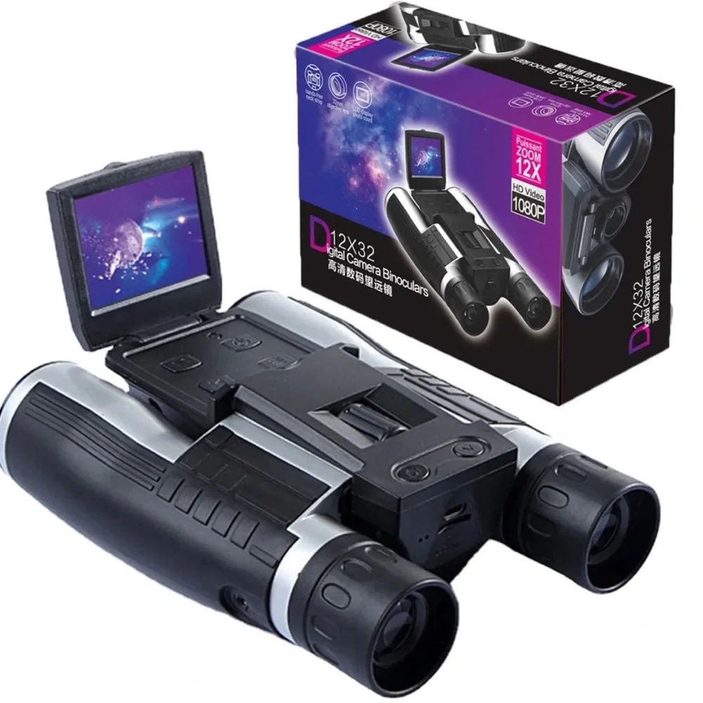 COPY - 12x ZOOM, 1080p PUISSANT Digital 12x32 Video Recording Camera Binoculars
